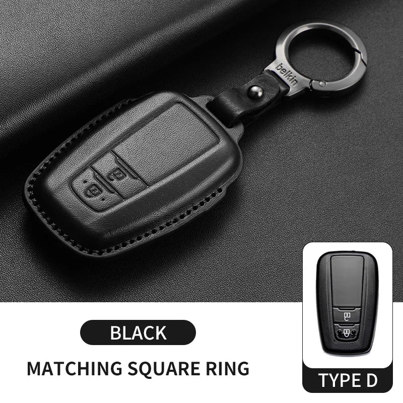 Leather Smart Key Case Cover for Toyota Prius, Camry, Corolla, Avalon, C-HR, RAV4