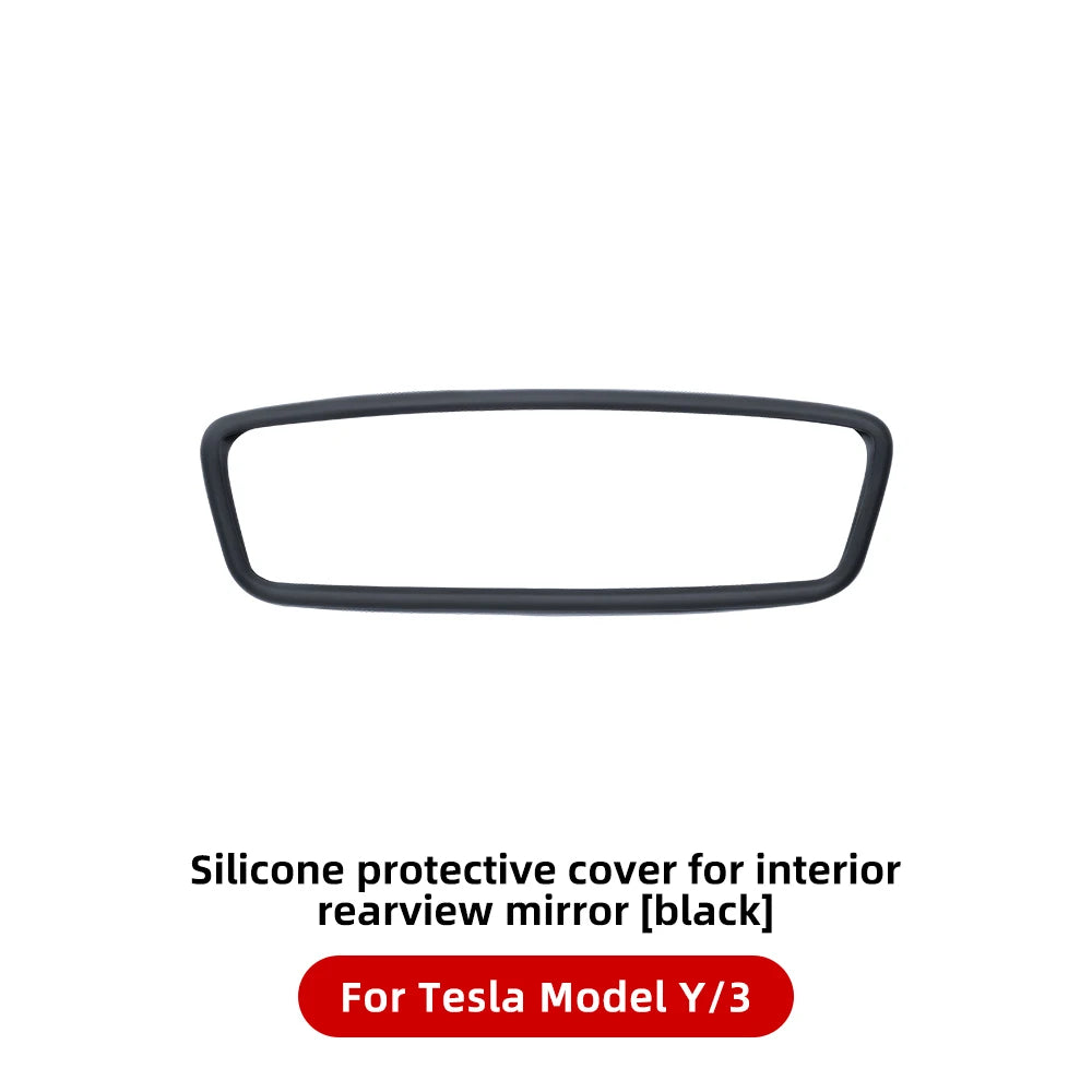 Rearview Mirror Protector Frame Silicone Non Slip Cover For Tesla Model Y