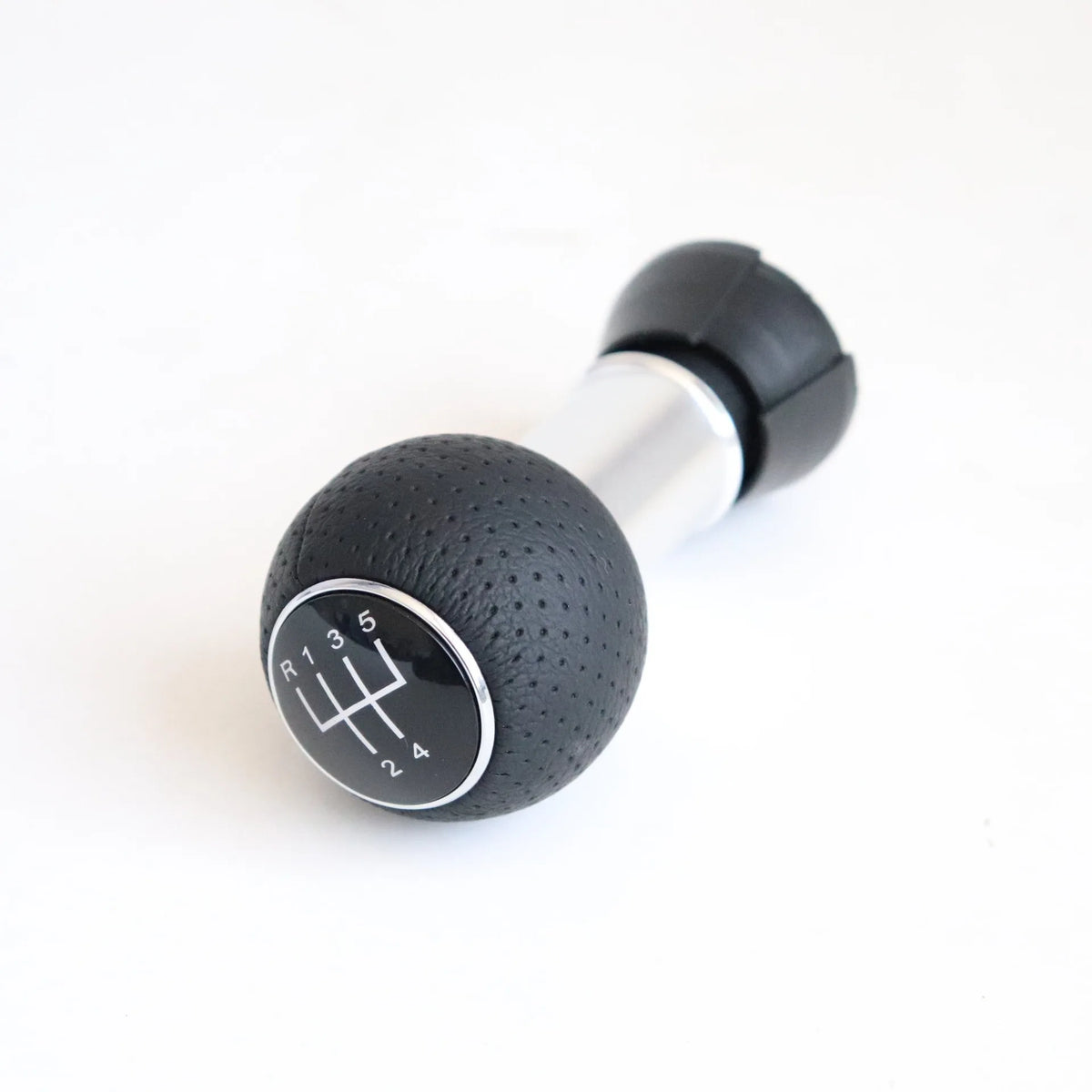 PU Leather Gear Shift Knob 5/6 Speed 23mm Chrome Ring for Audi A3 8L 01-03