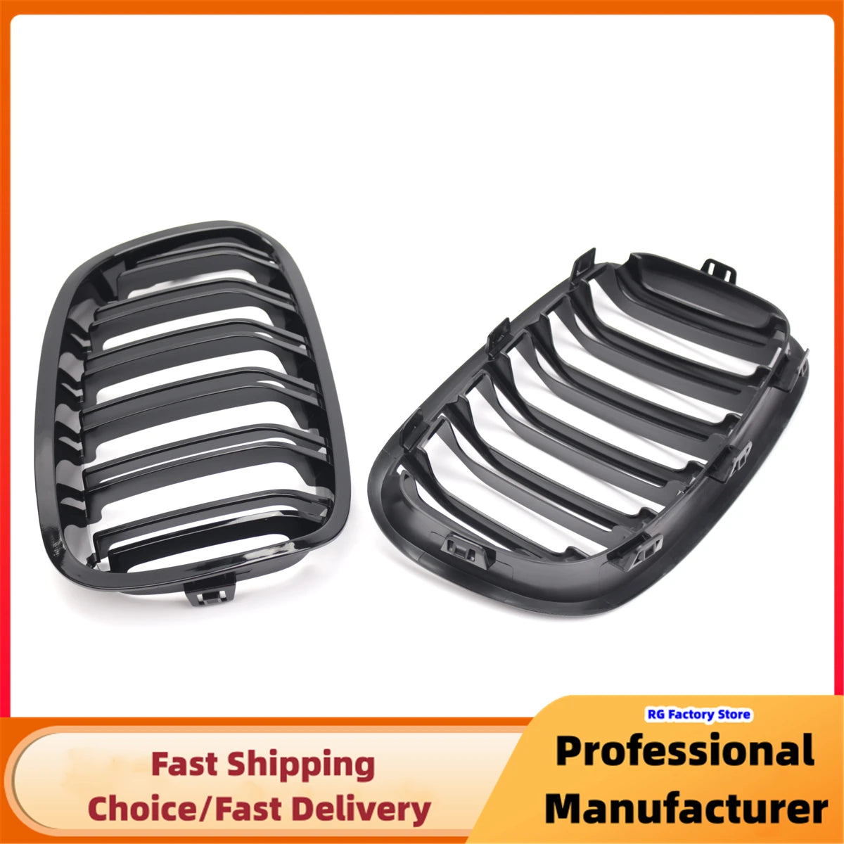 Gloss Black Double Slat Kidney Grille for BMW 1 Series F20 F21 2011–2014