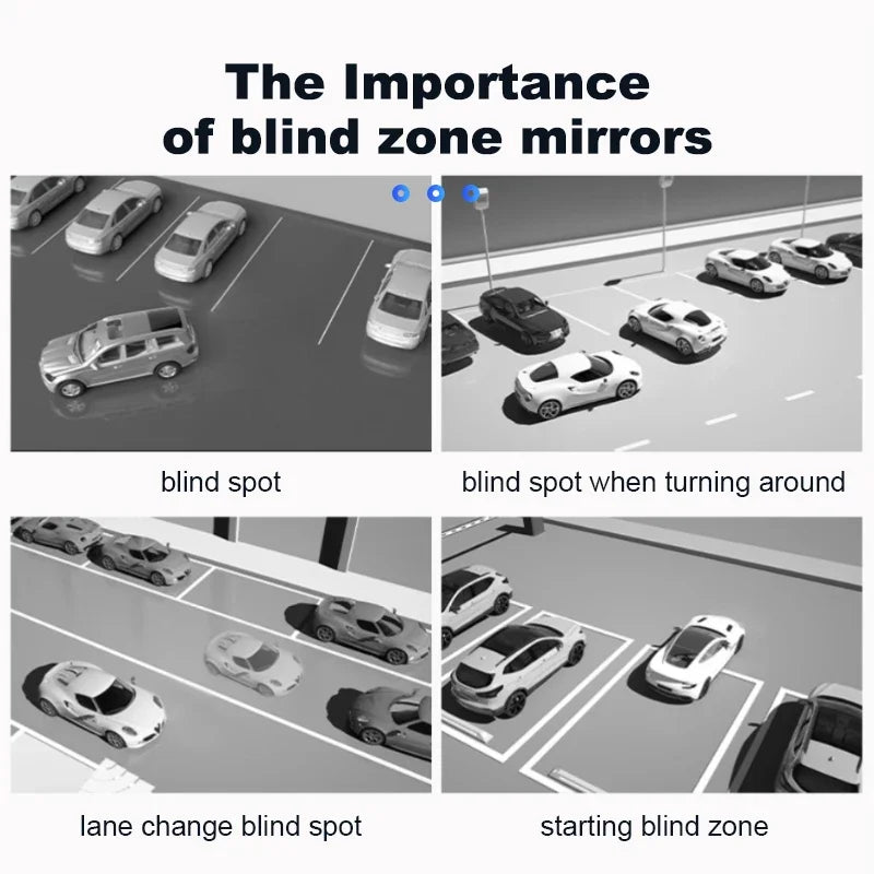 SEAMETAL 2PCS HD 360° Adjustable Blind Spot Mirror Frameless Wide-Angle
