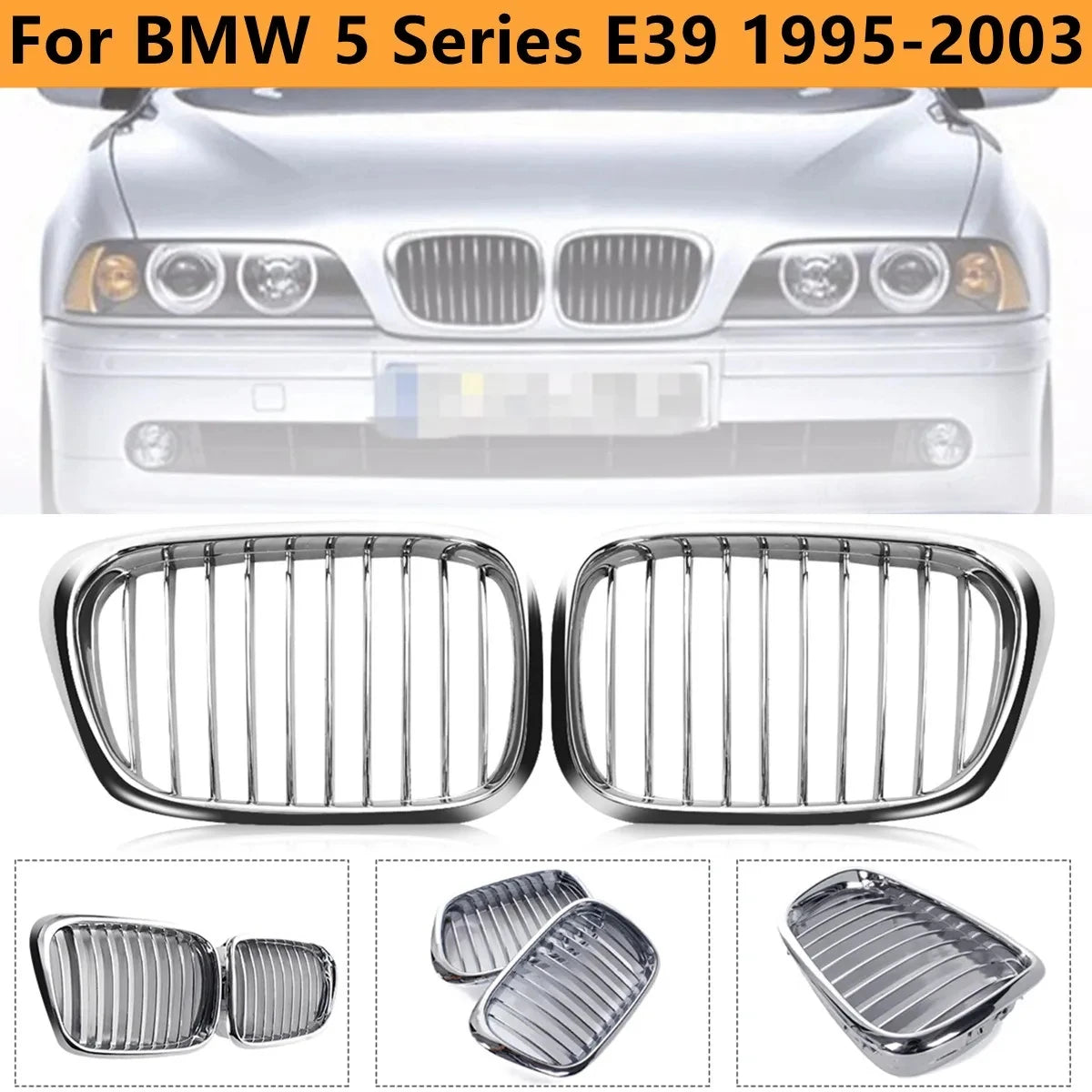 Chrome Front Kidney Grille for BMW 5 Series E39 525i 528i Sedan 1995–2003