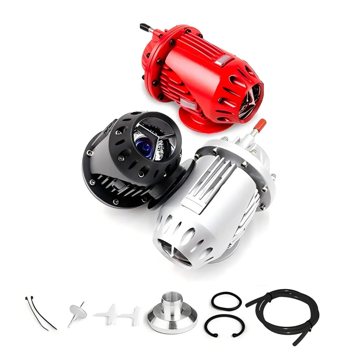 25mm SQV Style Turbo Blow Off Valve BOV with Adapter Flange Red Black Silver