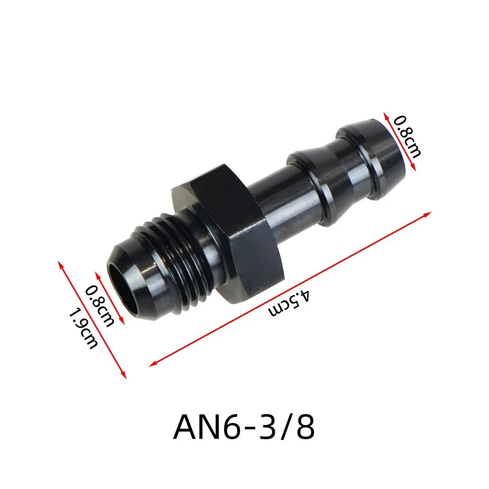 Male AN6 AN8 to Hose Barb Adapter Fitting 5/16 3/8 1/2 Inch Push Lock