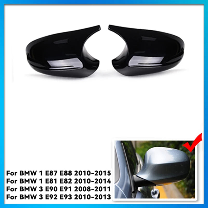 M3 Style Carbon Fiber Look Mirror Cover Caps for BMW 1 Series & 3 Series