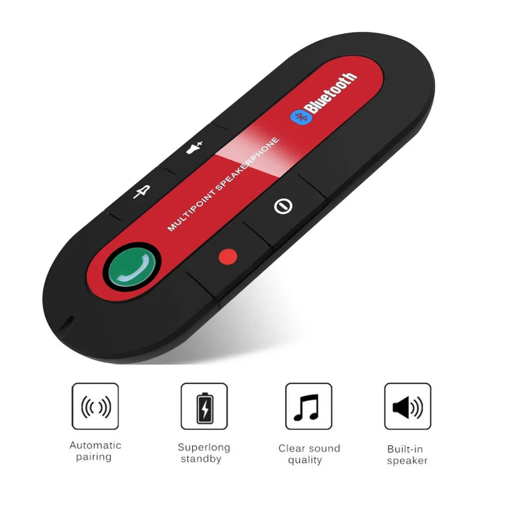Bluetooth Car Kit Speakerphone Sun Visor Handsfree Wireless Audio Receiver