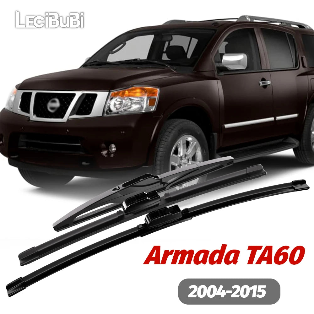 Front & Rear Windshield Wiper Blades Set for Nissan Armada TA60 2004–2015