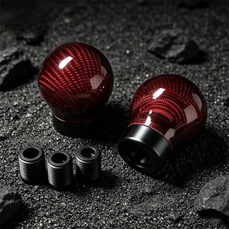 Carbon Fiber Aluminum Alloy Gear Shift Knob Manual Transmission Round Ball
