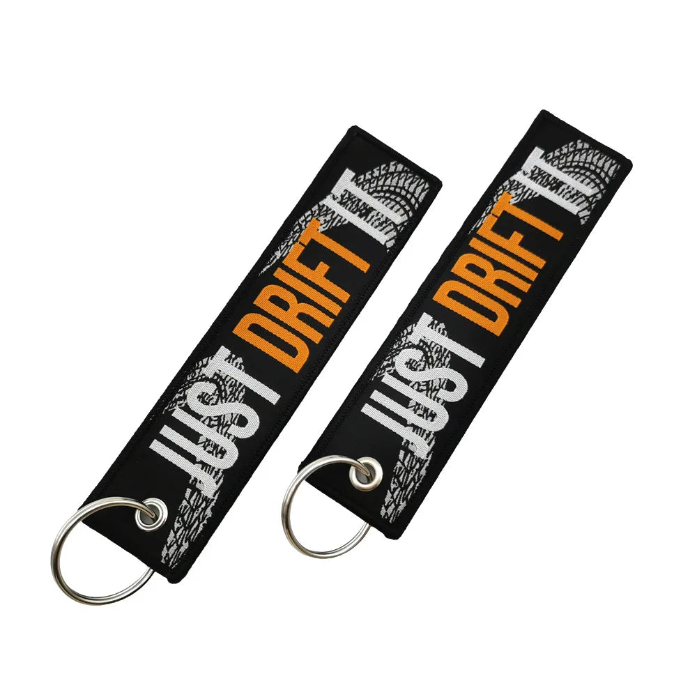 JDM Culture Embroidered Keychain Tag Pendant Car Motorcycle Key Ring Holder