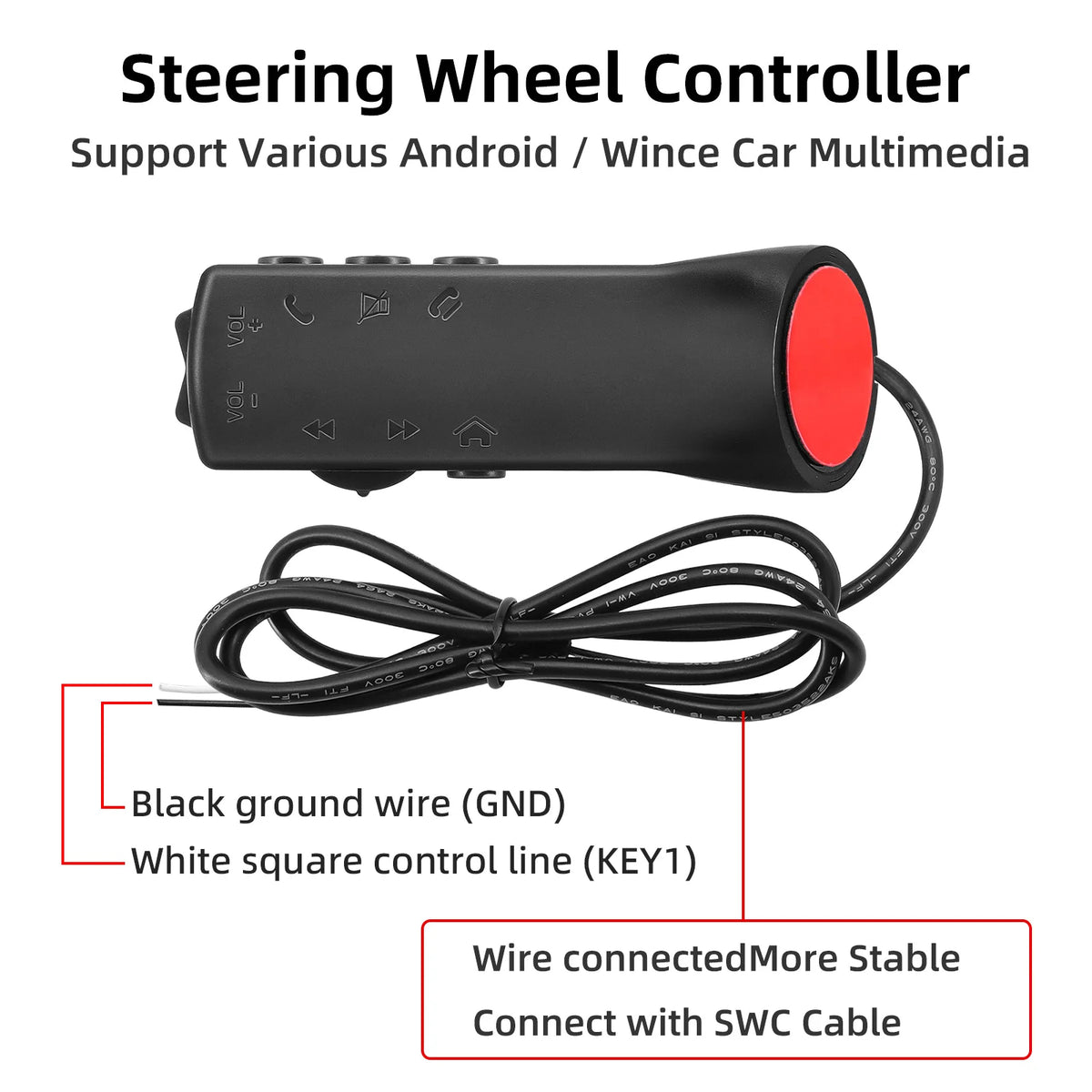 10 Key Car Steering Wheel Remote Control Audio GPS DVD Android Media Buttons