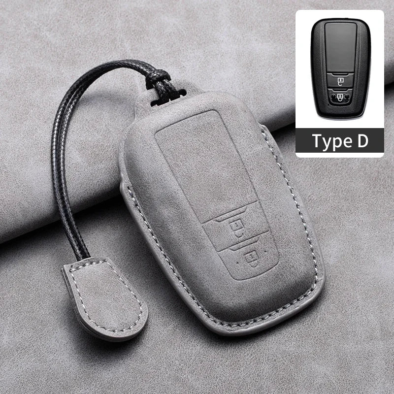 Leather Smart Key Case Cover for Toyota Prius, Camry, Corolla, C-HR, RAV4