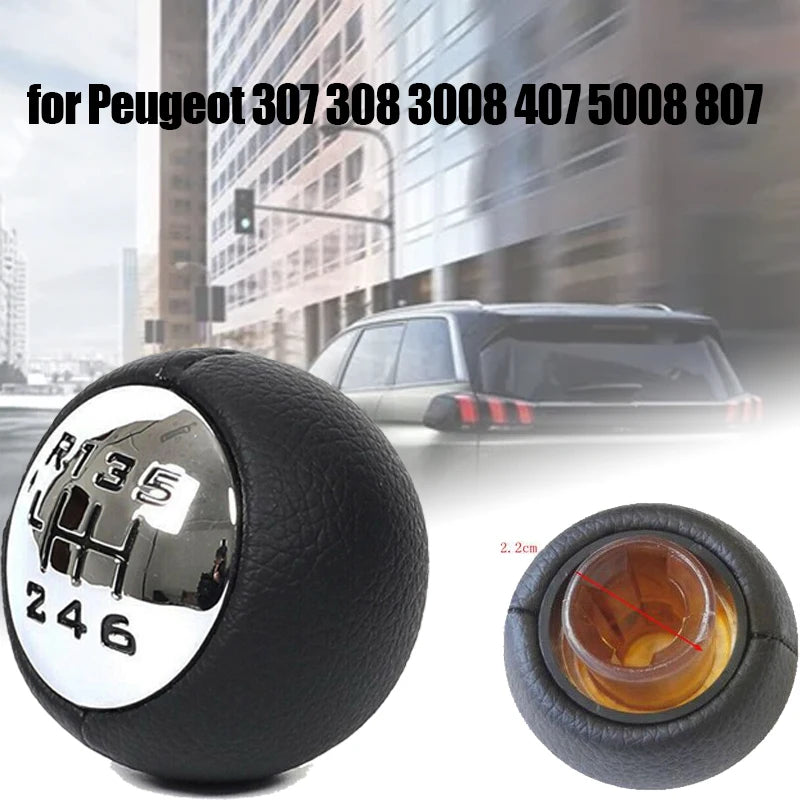 5/6 Speed Gear Shift Knob for Peugeot 307 308 3008 407 5008 807 Citroen C3