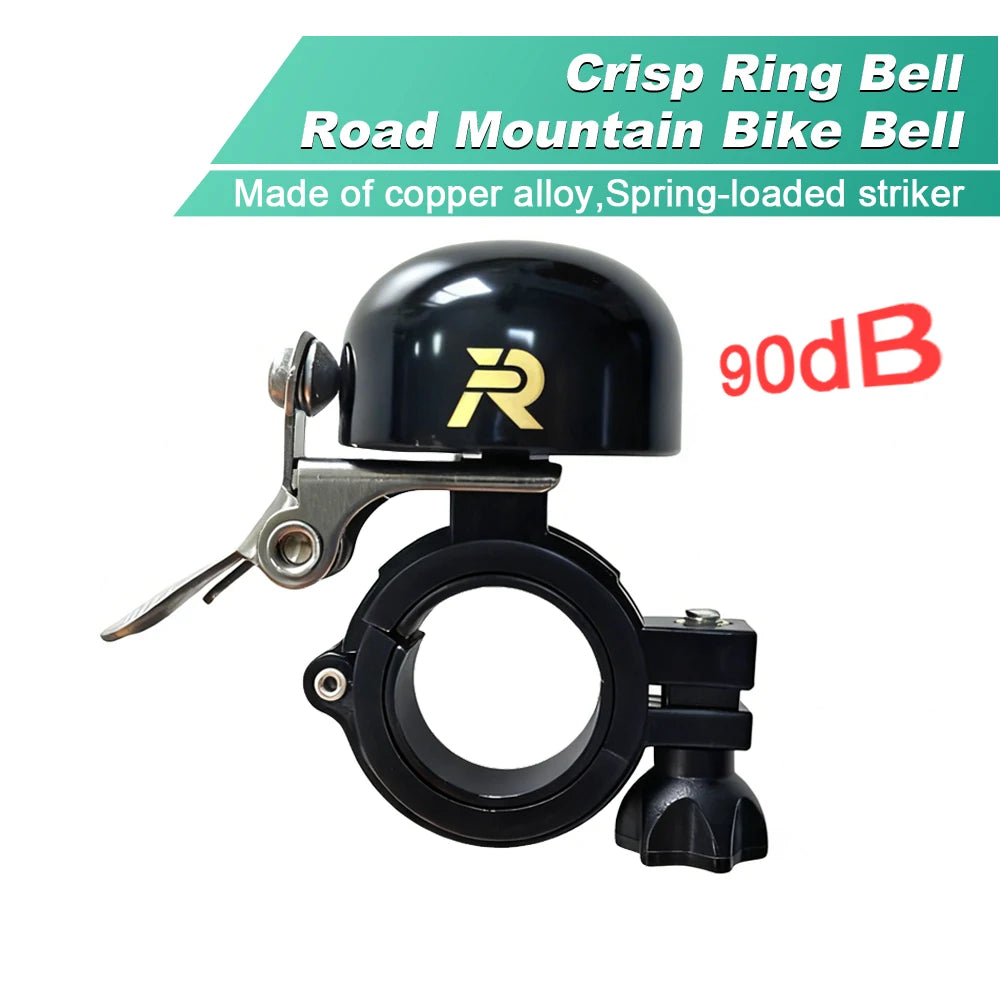 Mini Bike Bell Copper Alloy 100dB Road Bicycle Handlebar Dual Hammer Bell