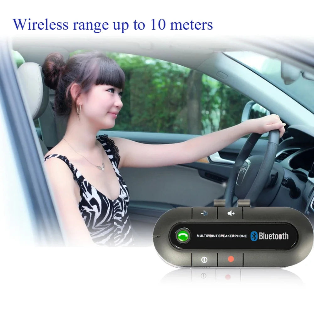Wireless Bluetooth Car Kit Handsfree MP3 Music Player Sun Visor Clip Receiver