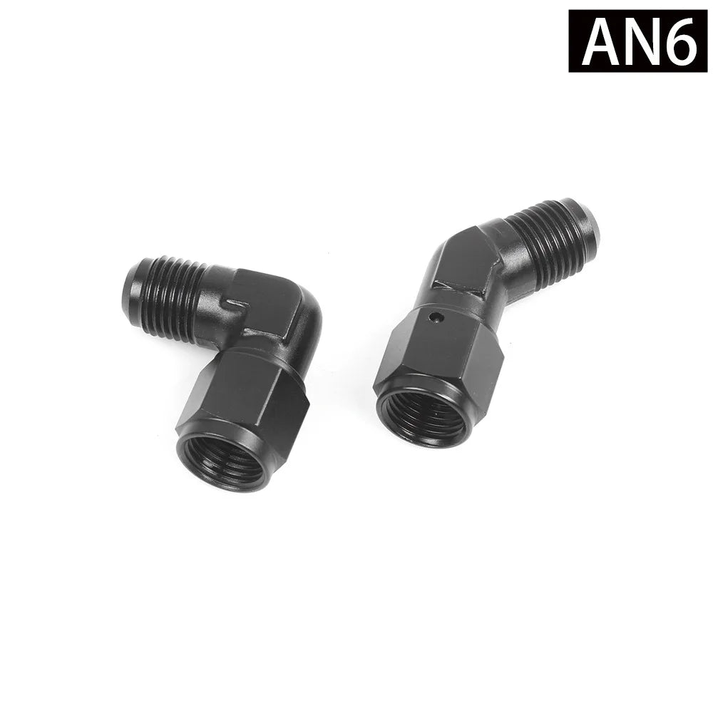 Black AN Flare Fitting Adapter 4AN 6AN 8AN 10AN 12AN 45° 90° Male Female