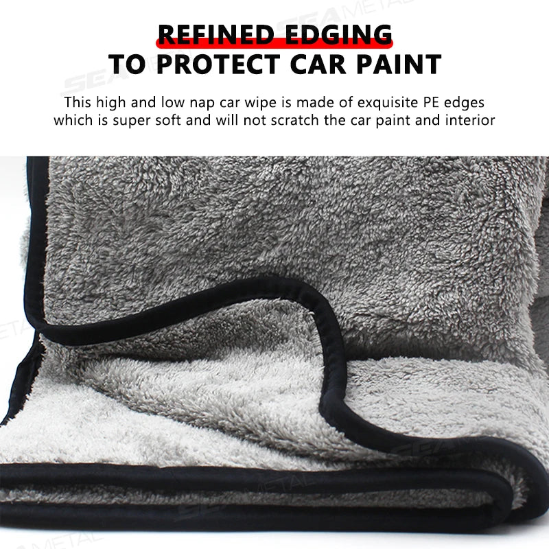 SEAMETAL 120x50cm Microfiber Car Wash Towel Ultra Soft Absorbent Drying