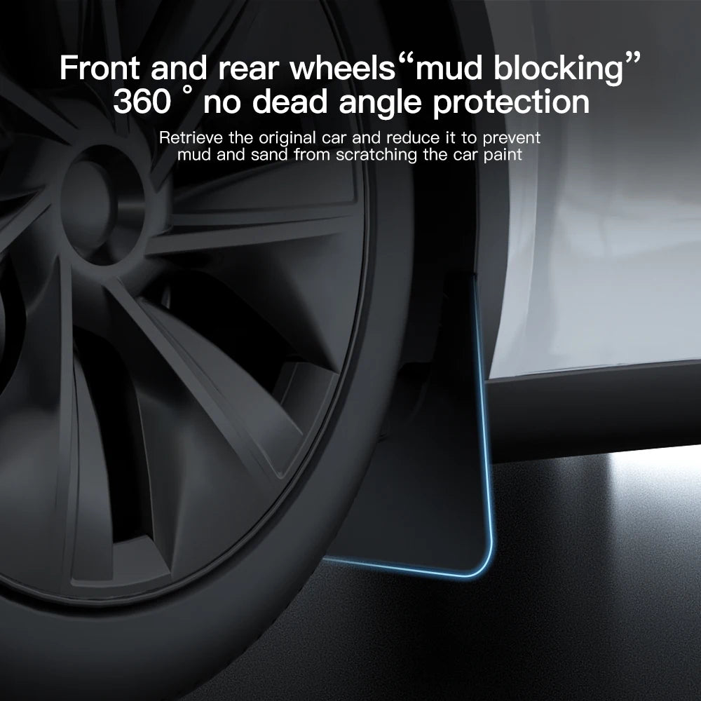 Front & Rear Mud Flaps Splash Guards for Tesla Model 3 Highland 2021–2026