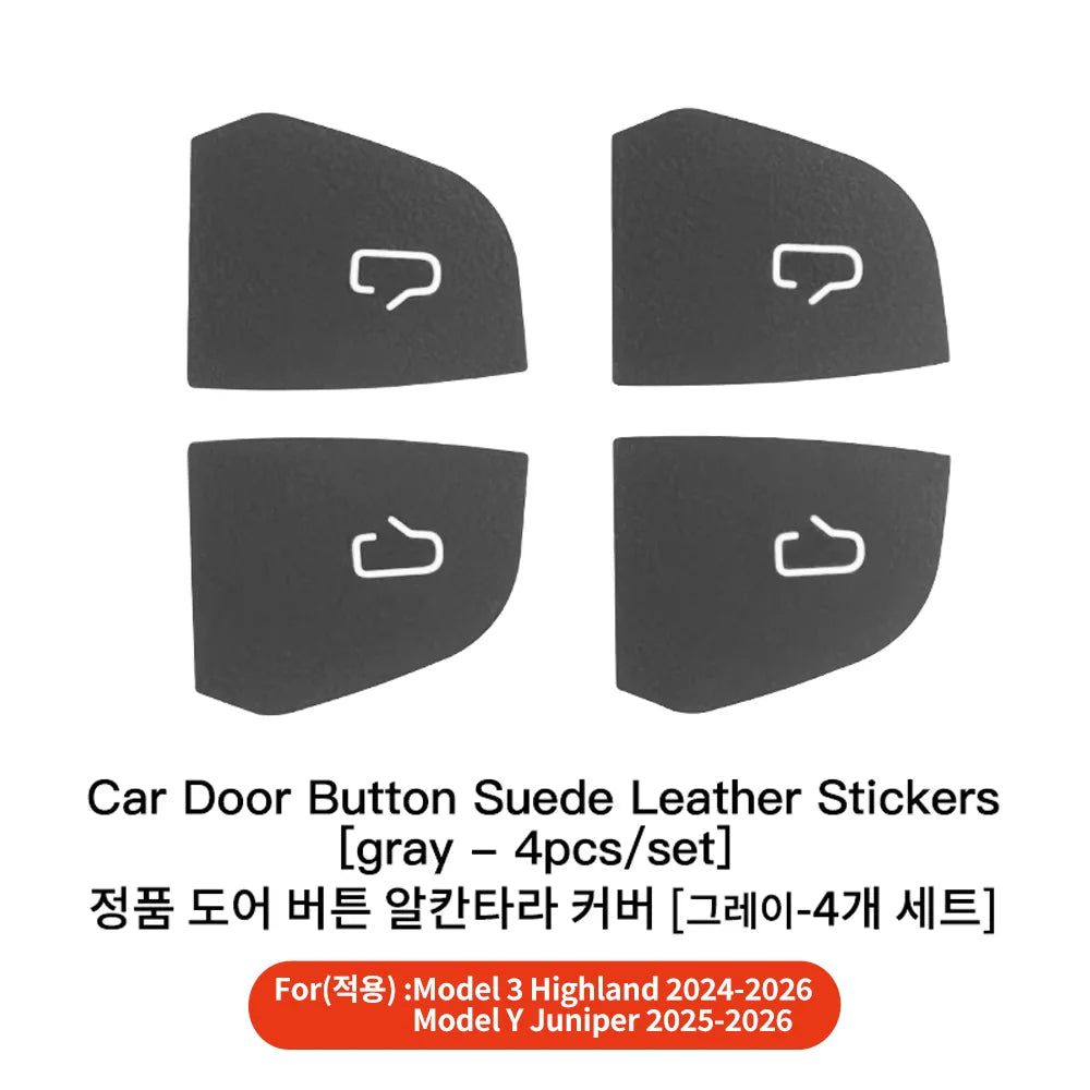 Suede Door Window Switch Button Trim Cover for Tesla Model 3 Highland 2025