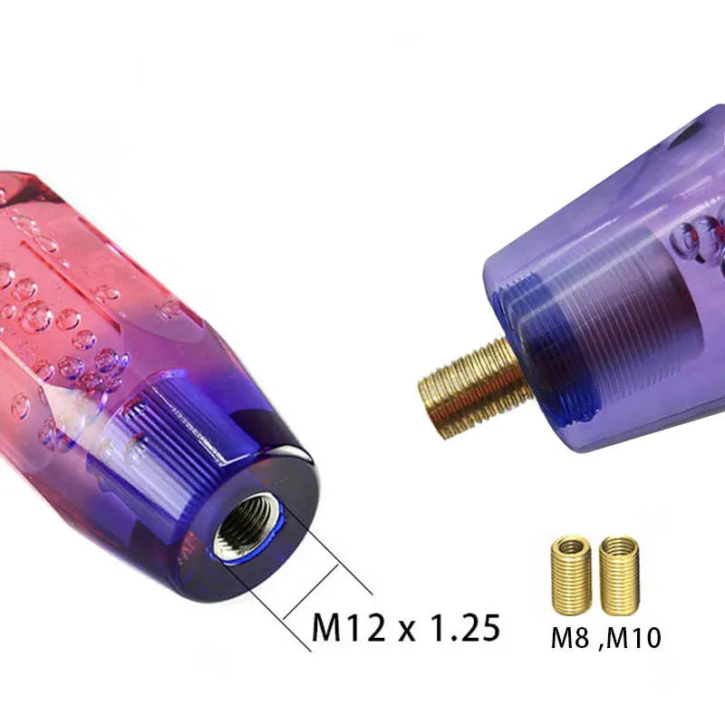 Blue Purple Crystal Gear Shift Knob 10 15 20cm Universal Manual Auto