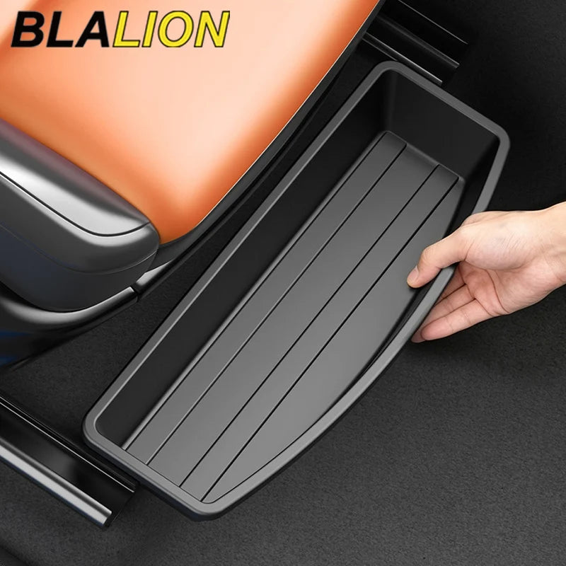 BLALION Universal Car Under Seat Storage Box ABS Front Seat Drawer Organizer