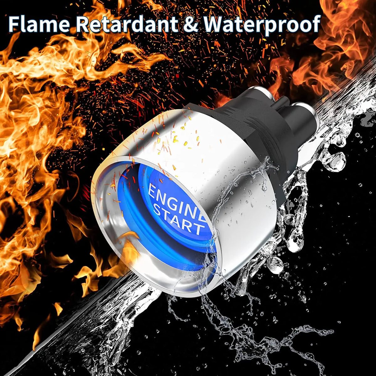 12V 50A 3 Pin Push Button Ignition Starter Switch SPST ON OFF Car RV Marine