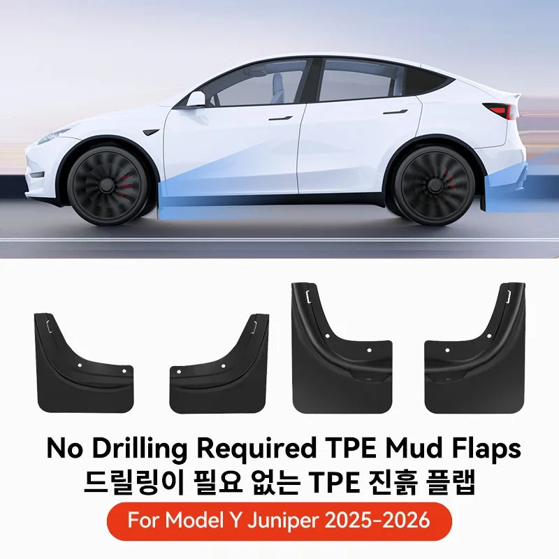 Front & Rear Mud Flaps Splash Guards for Tesla Model 3 Highland 2021–2026