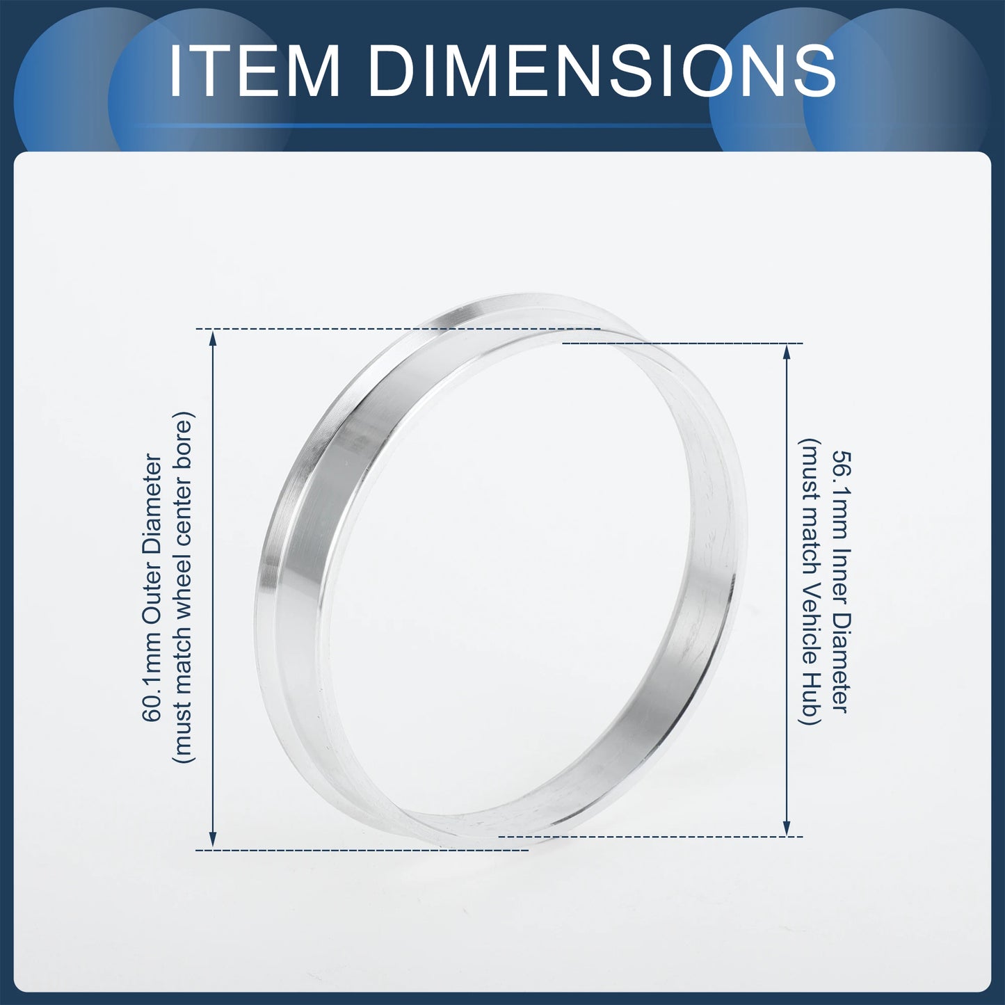 UXCELL 4Pcs Hub Centric Rings Wheel Centering Rings 56.1-64.1mm OD