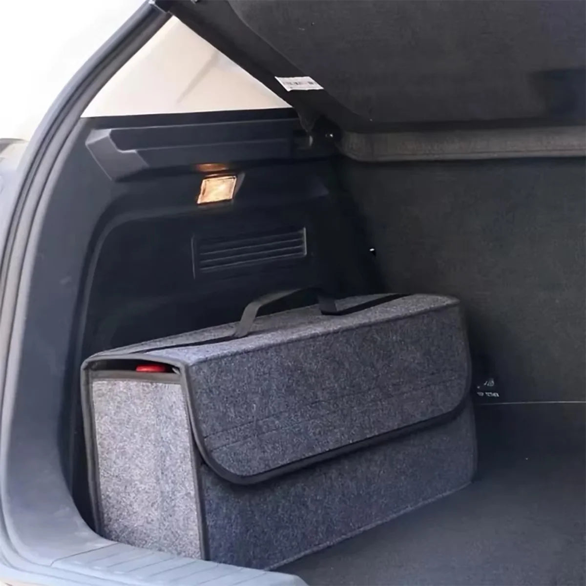 Dark Gray Car Felt Storage Box Organizer Trunk Cargo Bag Foldable
