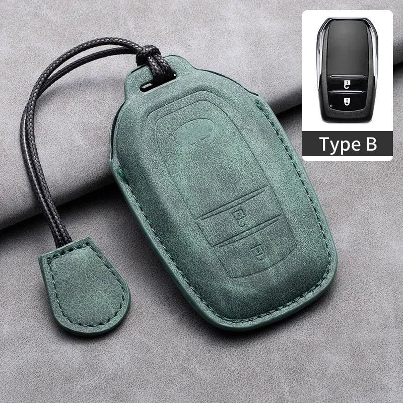 Leather Smart Key Case Cover for Toyota Prius, Camry, Corolla, C-HR, RAV4