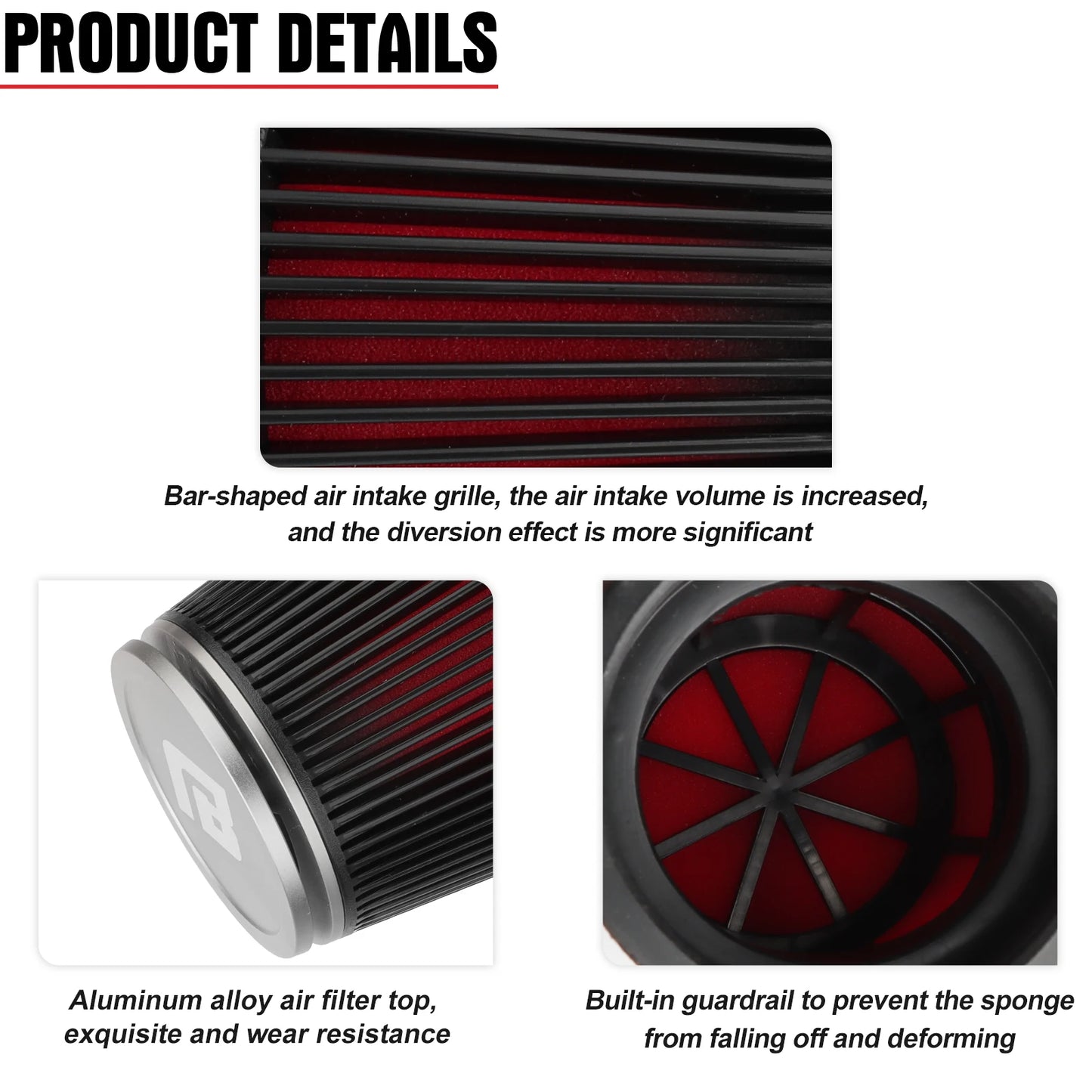 CNC Motorcycle Mushroom Air Filter Universal 42mm 48mm 54mm High-Flow Air
