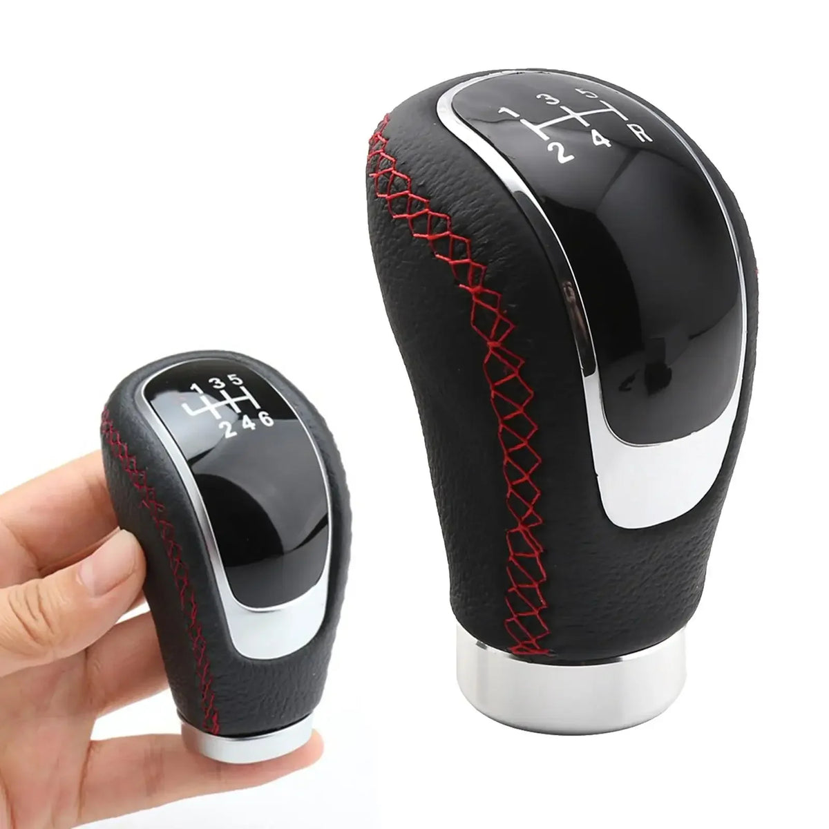 Universal 5 6 Speed Leather Manual Gear Shift Knob Car Shifter Lever Gear Head