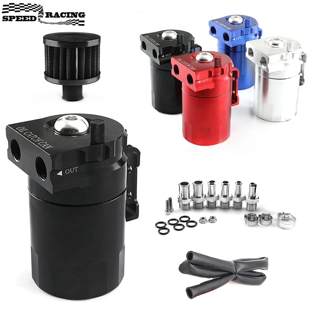 Universal Baffled Aluminum Oil Catch Can Tank Breather Filter OCC-1020A