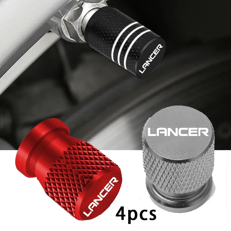 4PCS Mitsubishi Lancer Tire Valve Stem Caps Wheel Tyre Dustproof Waterproof
