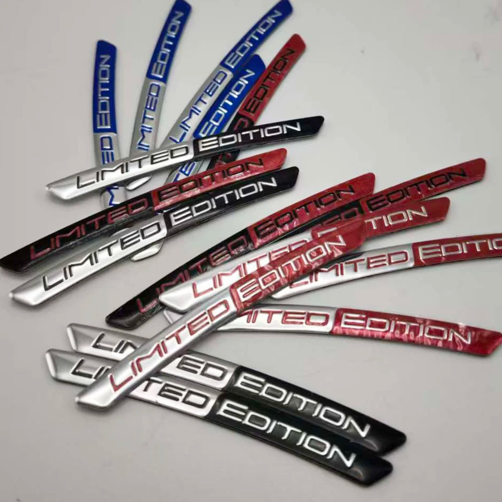 4PCS Aluminum Wheel Hub Stickers Limited Edition Emblem Decals for Car Motorcycle
