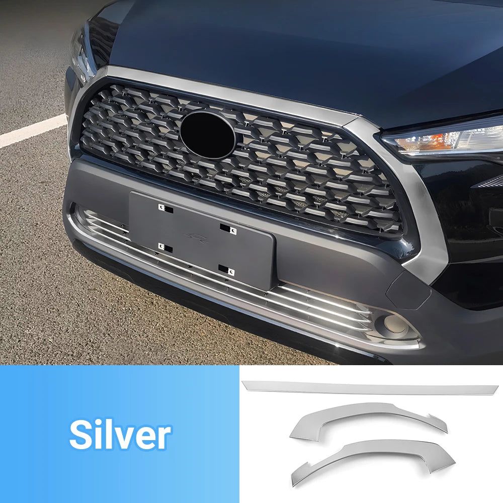 Front Racing Grille Trim Strips for Toyota Corolla Cross XG10 & Hybrid 2021–2025