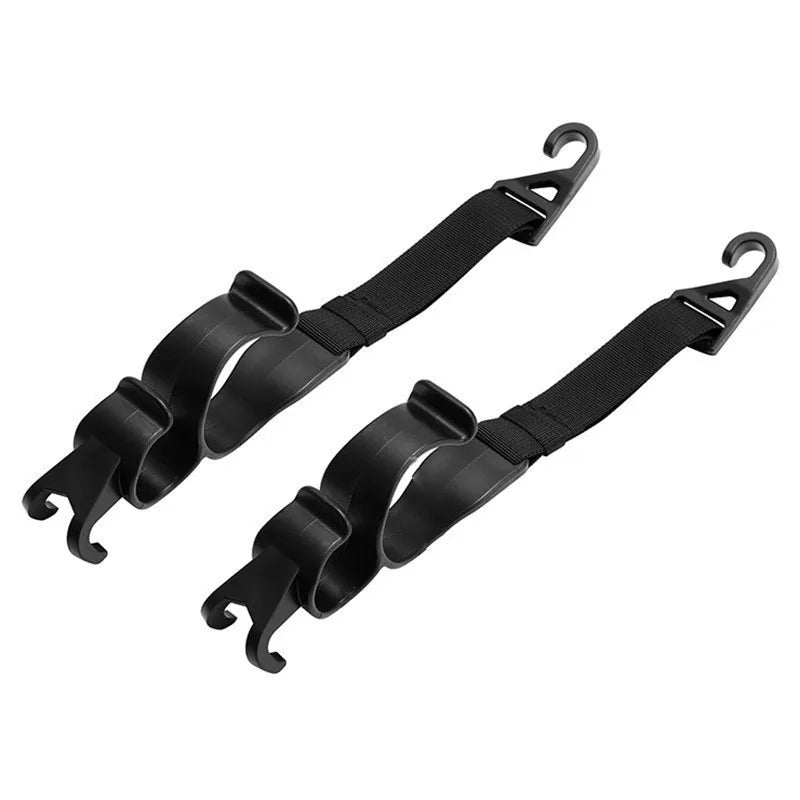 2Pcs Car Seat Hooks Universal No Drill Umbrella Bag Hanger Interior Organizer