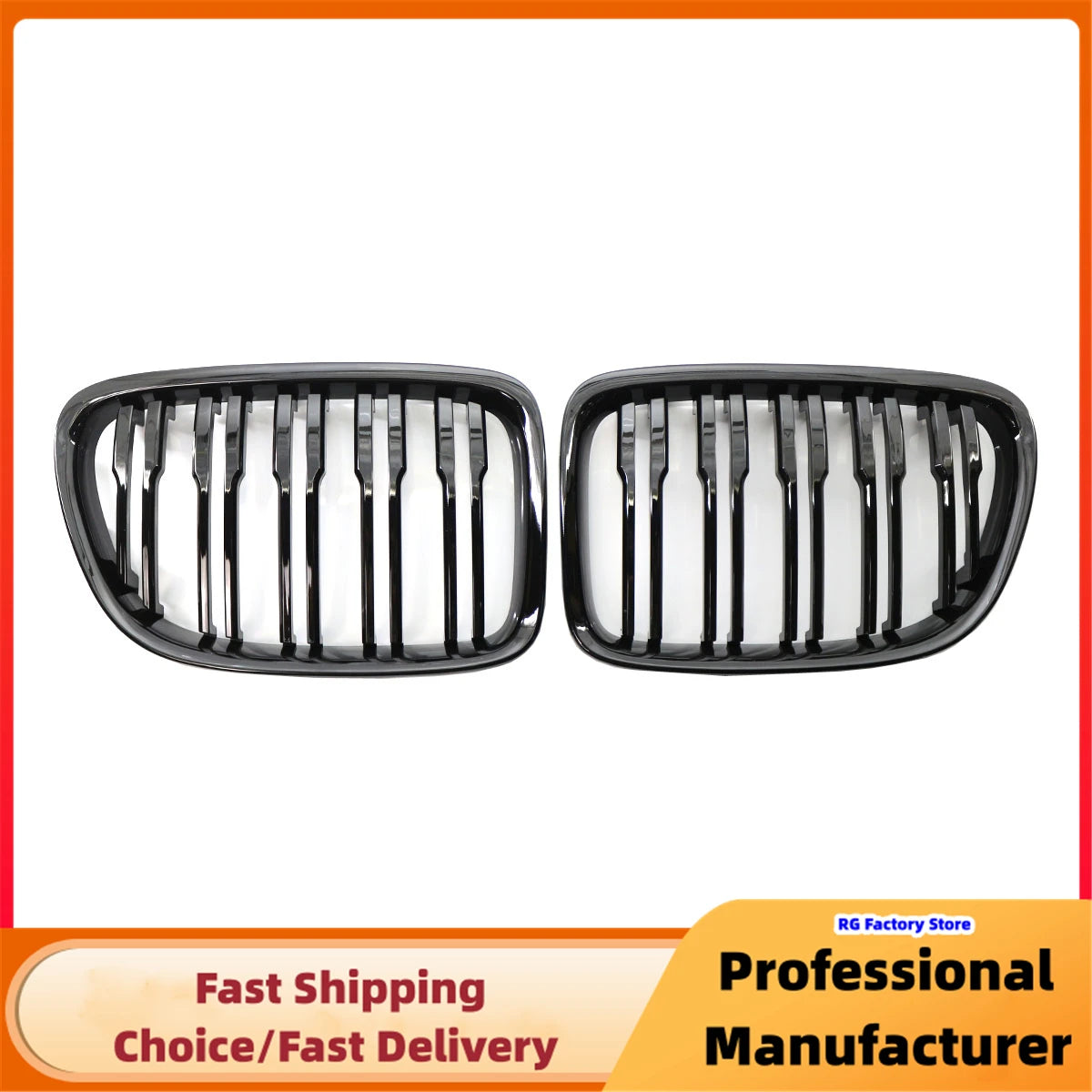 Gloss Black Double Slat Kidney Grille for BMW X1 E84 18i 20i 25i 28i 2009–2015