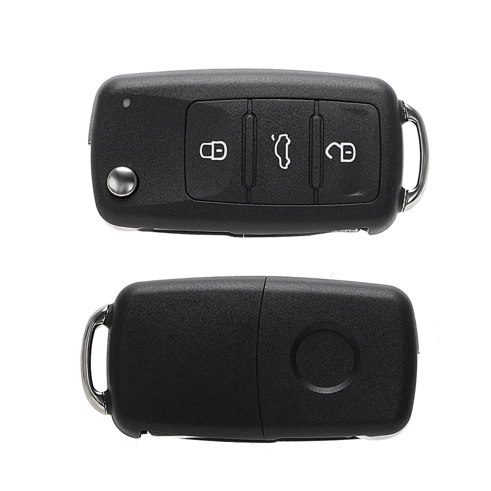 3-Button Flip Car Key Shell Replacement for Volkswagen VW Golf Jetta Polo
