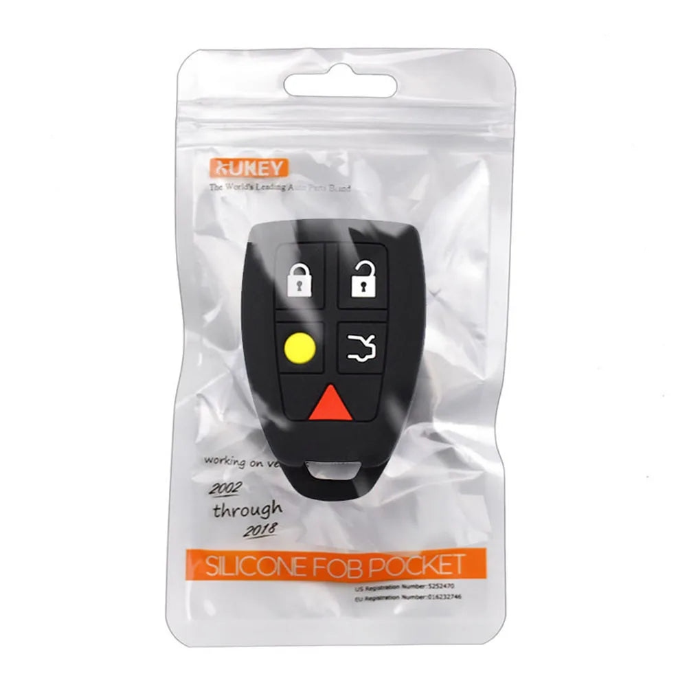 Silicone Remote Key Fob Cover for Volvo C30, C70, S40 & V50 2004–2007