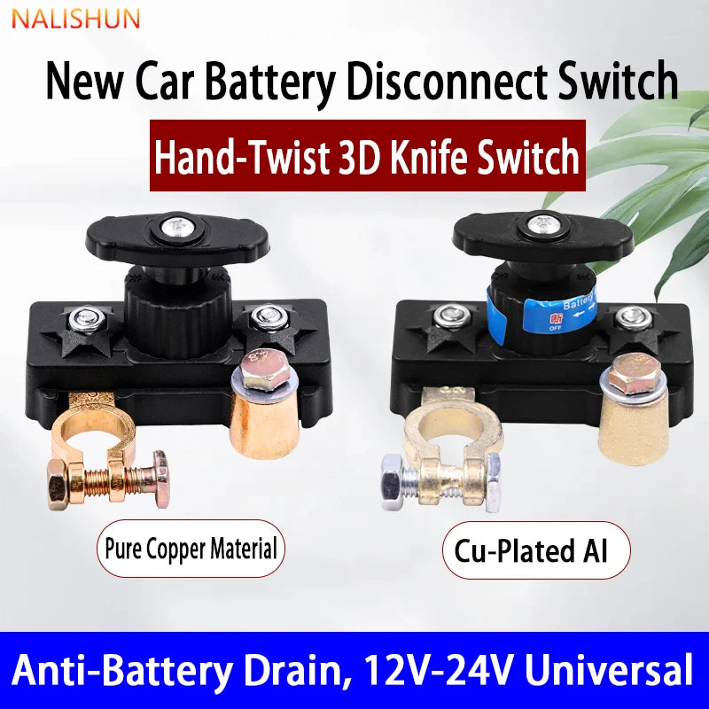 12V/24V Battery Kill Switch Cut Off Disconnect Isolator for Car Truck Boat