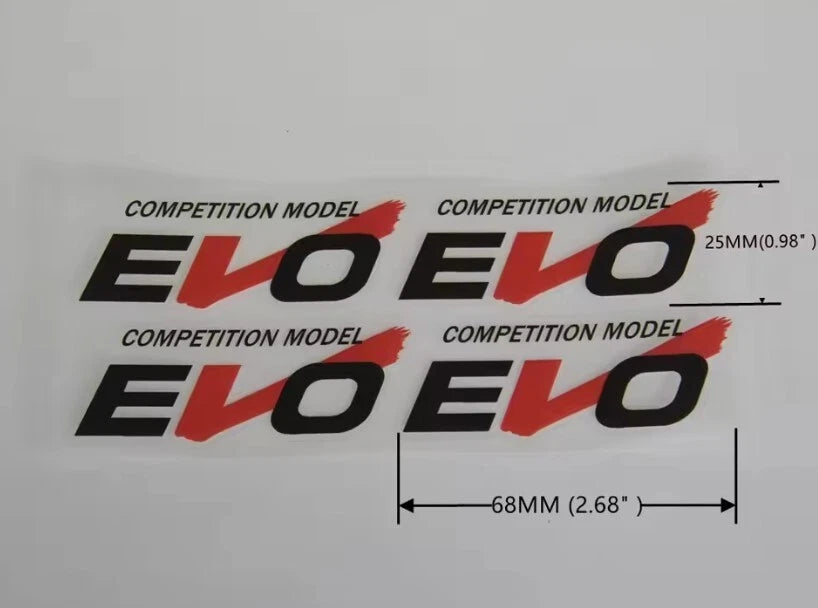 4 x EVO Competition Model Wheel Rim Decals Stickers for JDM 16 17 18" Inch NEW
