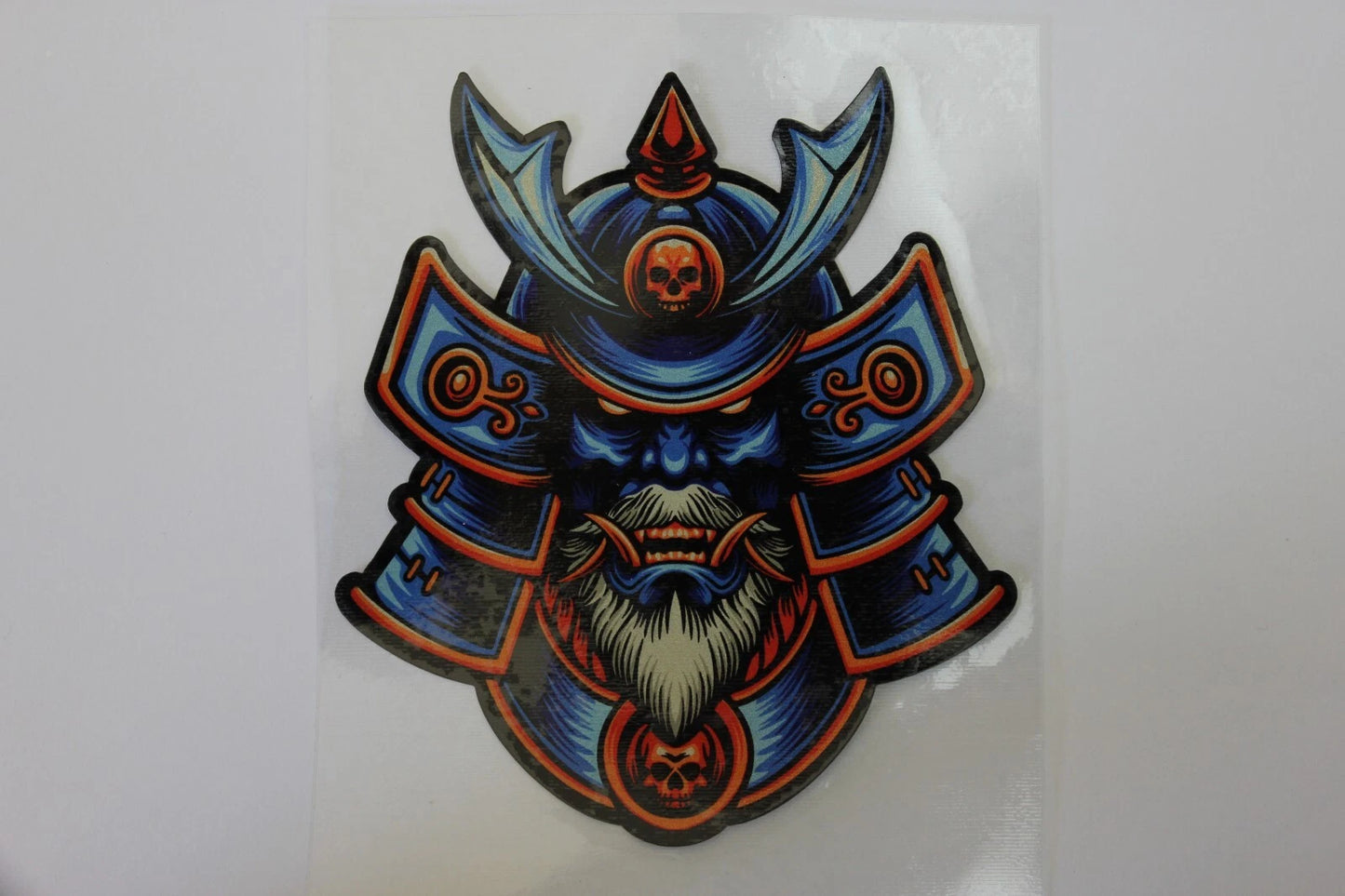 Samurai Oni Mask Blue Car Decals Sticker for Toyota Nissan Subaru Mazda Hyundai