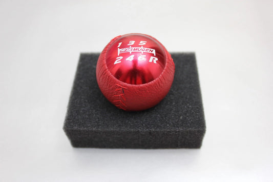 Mugen 6 Speed Gear Shift Knob 10x1.5 Red Leather Honda S2000 Integra CL9 CL7 HRV