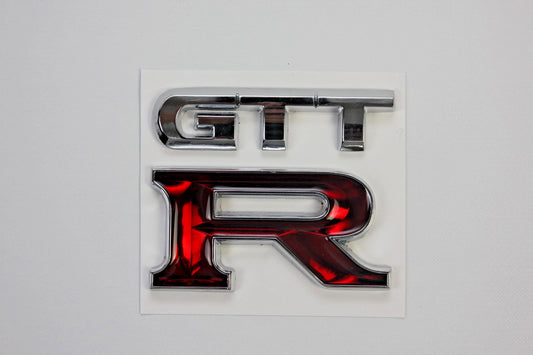GTTR 3D Badge Emblem Silver & Red for Nissan Skyline R32 R33 R34 R35 GT AU Stock