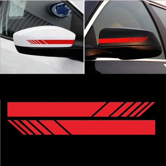 Car Rear View Mirror Racing Stripe Vinyl Decal Sticker Red Side 200mm x 20mm