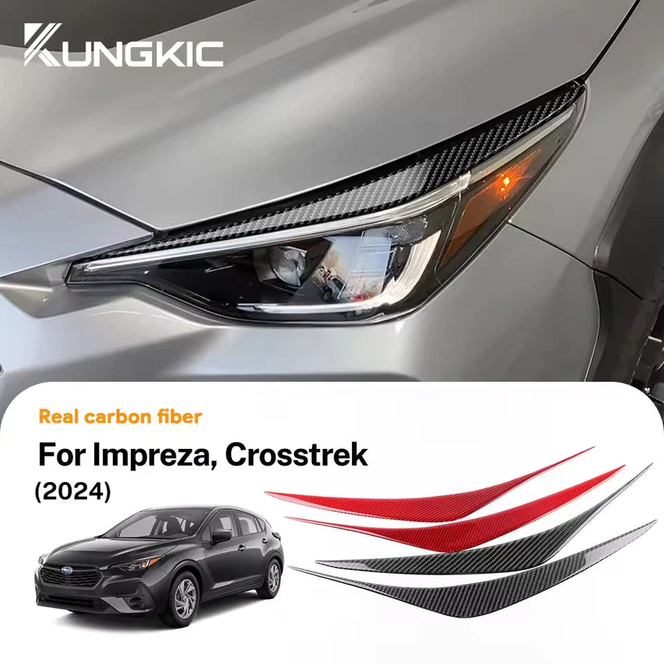 Real Soft Carbon Fiber Eyelids Trim for Subaru Crosstrek 2024 Impreza 2024 NEW