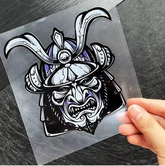 Samurai Red Kabuto Oni Death Mask Japanese Ghost Demon Vinyl Decal Sticker