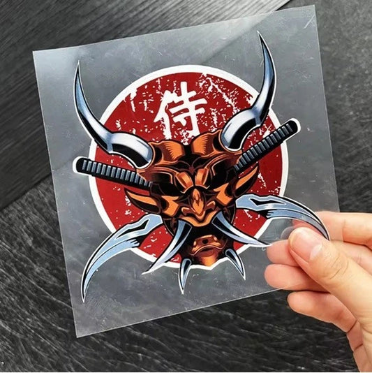 Samurai Katana Kabuto Oni Death Mask Japanese Ghost Demon Vinyl Decal Sticker