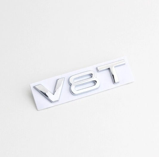 Audi V8T Fender Badge Emblem Chrome for A1 A3 A4 A5 A7 Q3 Q5 Q7 S4 S6 S7 S8 SQ5