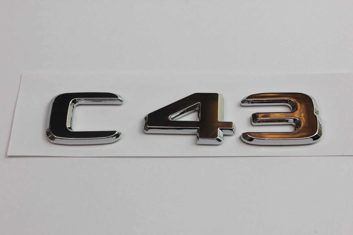 C43 Chrome Silver Boot Badge Emblem 105mm x 22mm with Adhesive